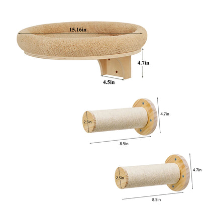 Cat Wall Mounted Solid Wooden Furniture