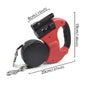 3in1 Double Head Automatic retractable Dog leash Flashlight Poop Bag Dispenser