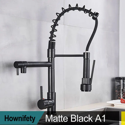 Popular Kitchen Spring Sink Faucet Modern Free Rotation Pull Down Spout