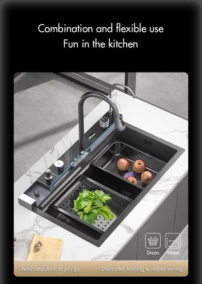 304 Stainless Steel Waterfall Kitchen
