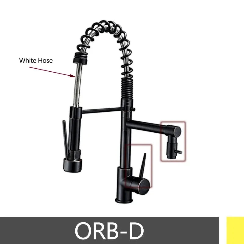 Popular Kitchen Spring Sink Faucet Modern Free Rotation Pull Down Spout