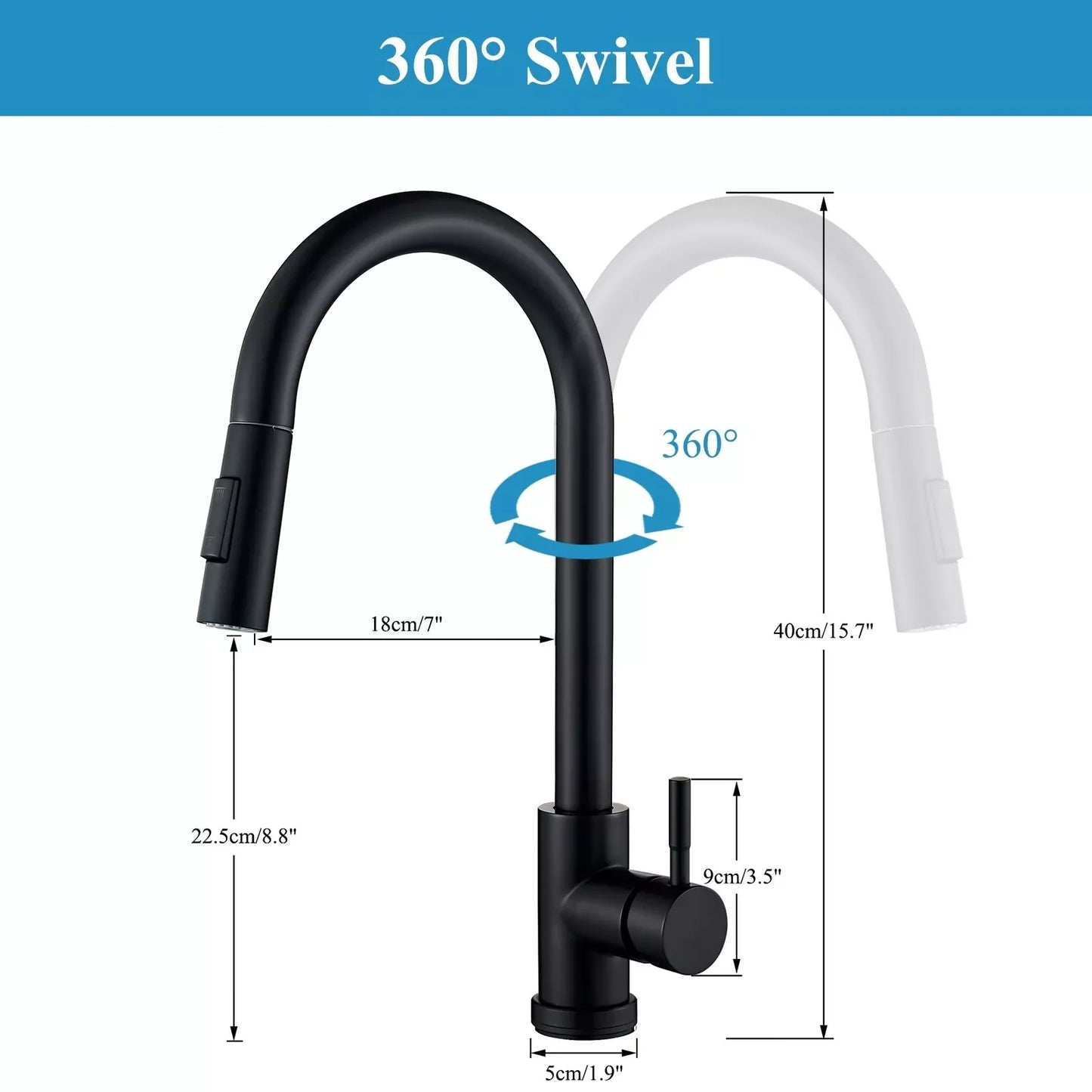 Black Pull Out Sensor Kitchen Faucet Touch Control Faucet