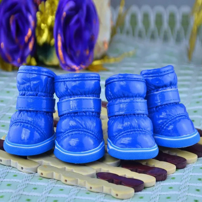 4 Pcs/Set Winter Pet Dog Shoes For Small Dogs Warm Fleece