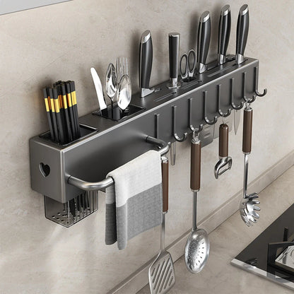 Wall Mounted Kitchen Knife Pot Cover Storage rack