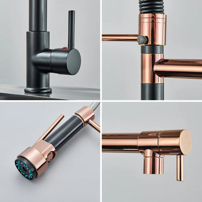 Popular Kitchen Spring Sink Faucet Modern Free Rotation Pull Down Spout