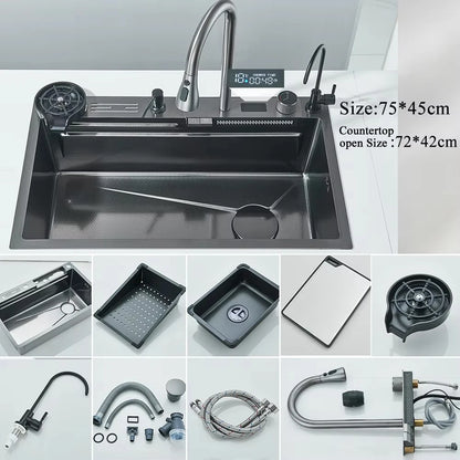 304 Stainless Steel Waterfall Kitchen