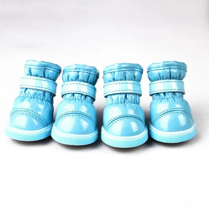 4 Pcs/Set Winter Pet Dog Shoes For Small Dogs Warm Fleece
