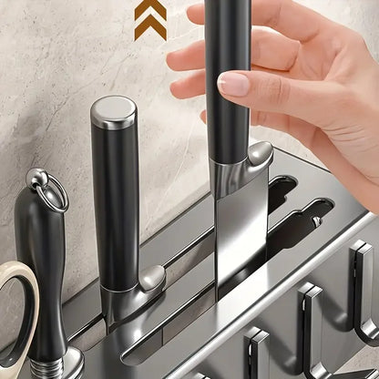 Wall Mounted Kitchen Knife Pot Cover Storage rack