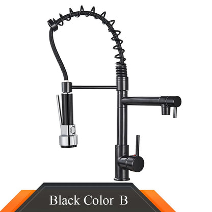 Popular Kitchen Spring Sink Faucet Modern Free Rotation Pull Down Spout