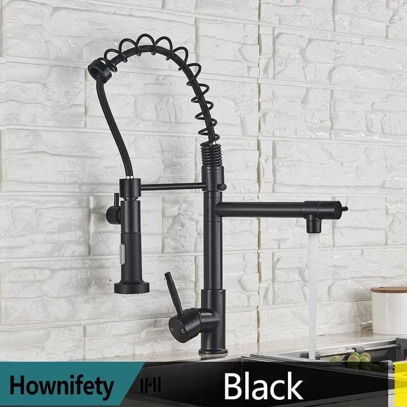 Popular Kitchen Spring Sink Faucet Modern Free Rotation Pull Down Spout
