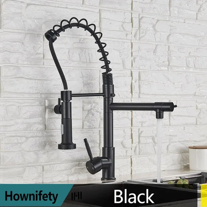 Popular Kitchen Spring Sink Faucet Modern Free Rotation Pull Down Spout