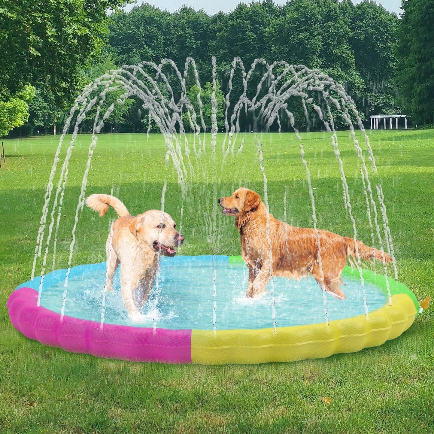 Splash Pad for Dogs, Non-Slip Splash Pad , Sprinkler Pool