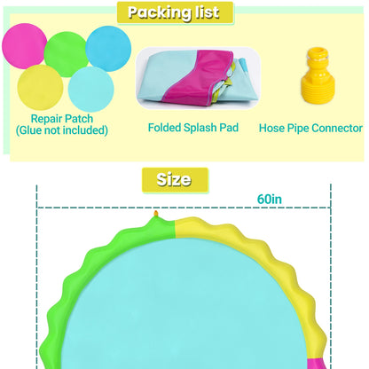 Splash Pad for Dogs, Non-Slip Splash Pad , Sprinkler Pool