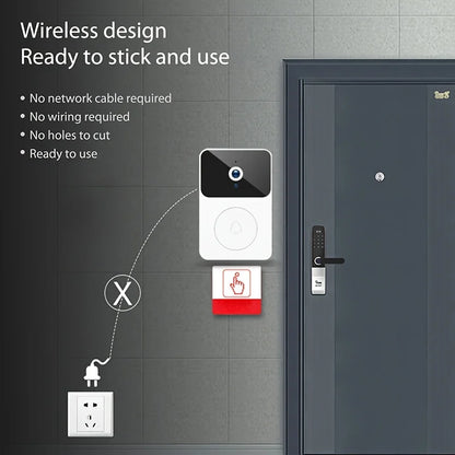 Doorbell Smart Home Door Bell Wireless Rechargeable Battery Outdoor HD  Two Way Audio Visual phone monitoring Doorbell