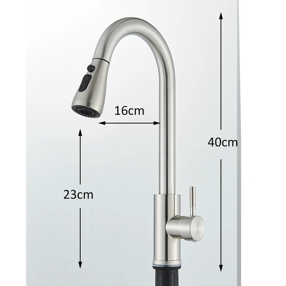 Kitchen Faucet Brushed Nickel  Pull-out Sprayer