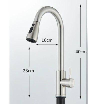 Kitchen Faucet Brushed Nickel  Pull-out Sprayer