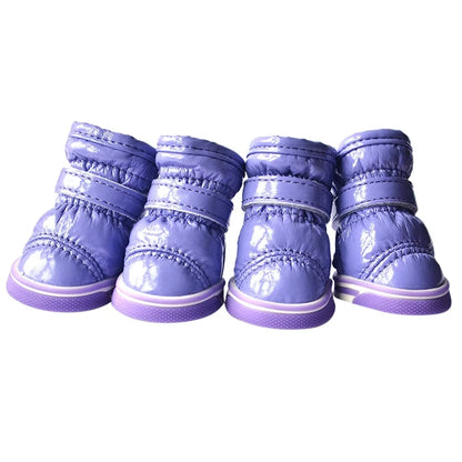 4 Pcs/Set Winter Pet Dog Shoes For Small Dogs Warm Fleece