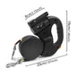 3in1 Double Head Automatic retractable Dog leash Flashlight Poop Bag Dispenser