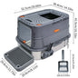 Extra Large Stainless Steel Cat Litter Box  Removable Lid with Scoop