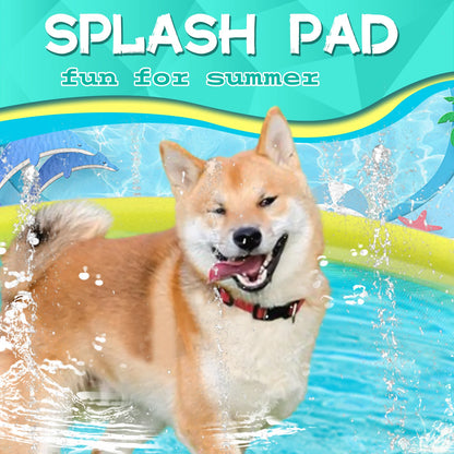 Splash Pad for Dogs, Non-Slip Splash Pad , Sprinkler Pool