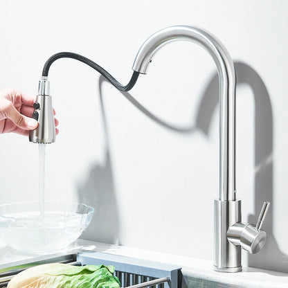 Kitchen Faucet Brushed Nickel  Pull-out Sprayer
