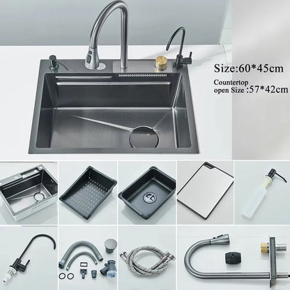 304 Stainless Steel Waterfall Kitchen