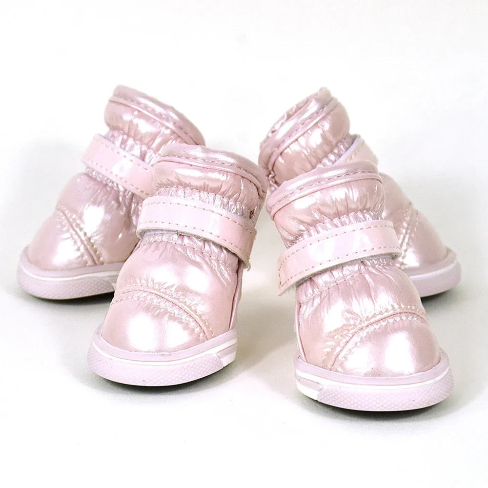 4 Pcs/Set Winter Pet Dog Shoes For Small Dogs Warm Fleece