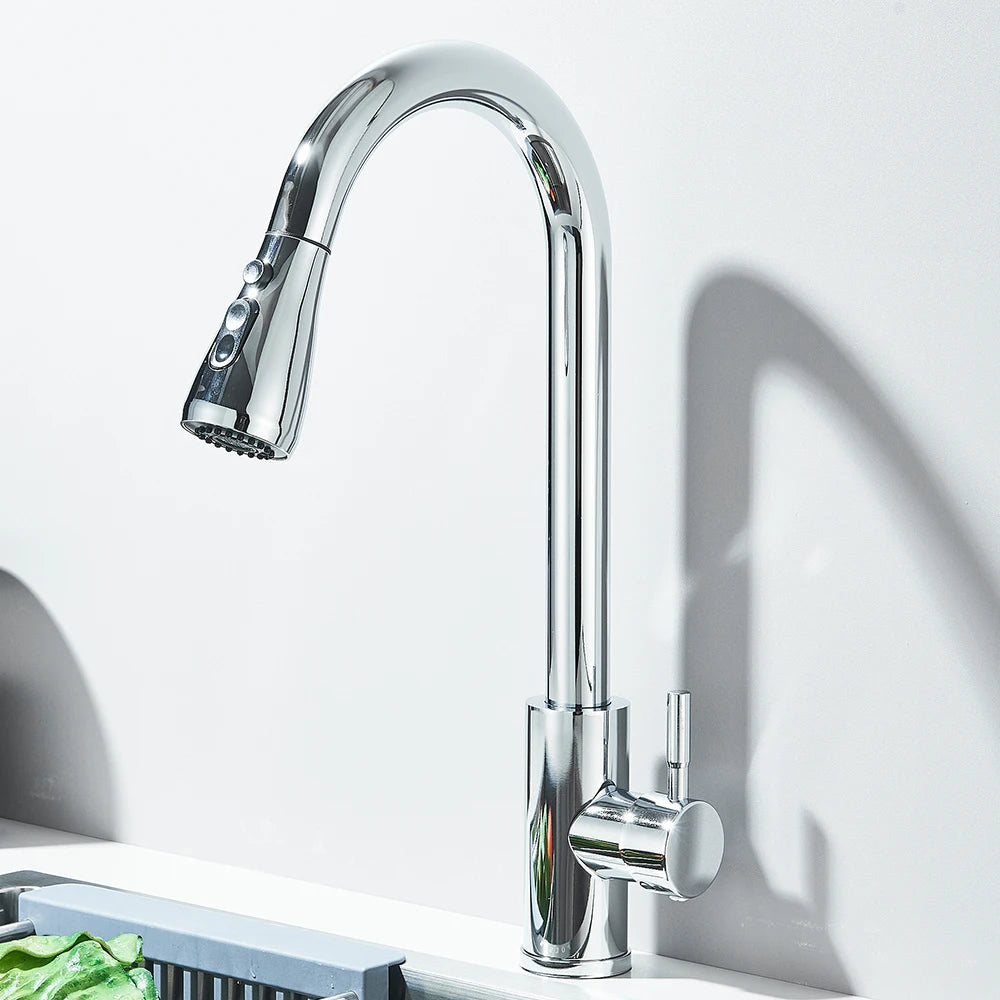Kitchen Faucet Brushed Nickel  Pull-out Sprayer