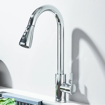 Kitchen Faucet Brushed Nickel  Pull-out Sprayer