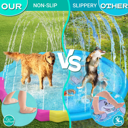 Splash Pad for Dogs, Non-Slip Splash Pad , Sprinkler Pool