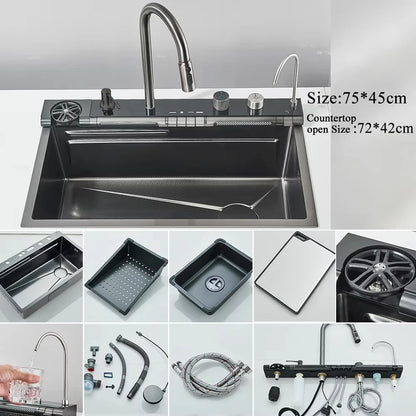 304 Stainless Steel Waterfall Kitchen