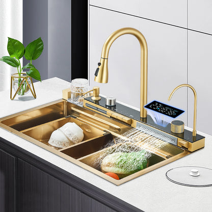 Golden Smart Digital Display Integrated Kitchen