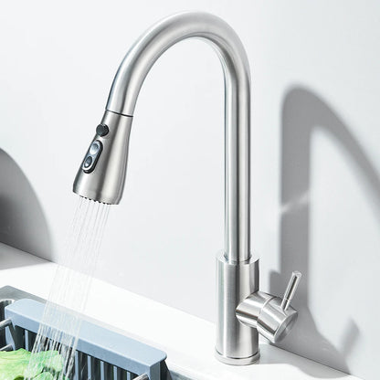 Kitchen Faucet Brushed Nickel  Pull-out Sprayer