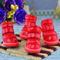 4 Pcs/Set Winter Pet Dog Shoes For Small Dogs Warm Fleece