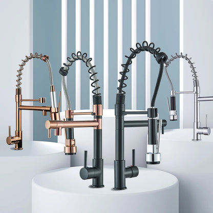 Popular Kitchen Spring Sink Faucet Modern Free Rotation Pull Down Spout