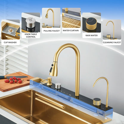 Golden Smart Digital Display Integrated Kitchen