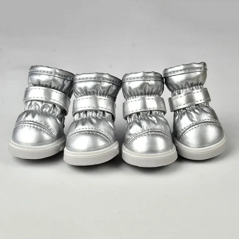 4 Pcs/Set Winter Pet Dog Shoes For Small Dogs Warm Fleece