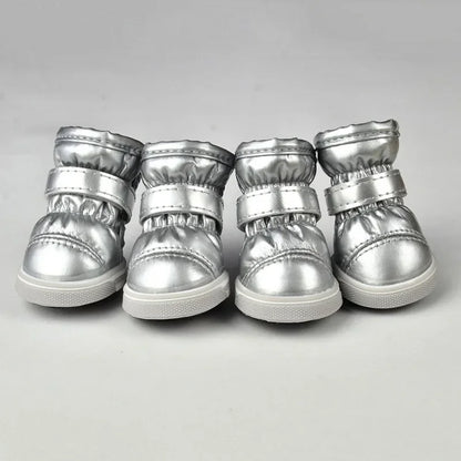 4 Pcs/Set Winter Pet Dog Shoes For Small Dogs Warm Fleece